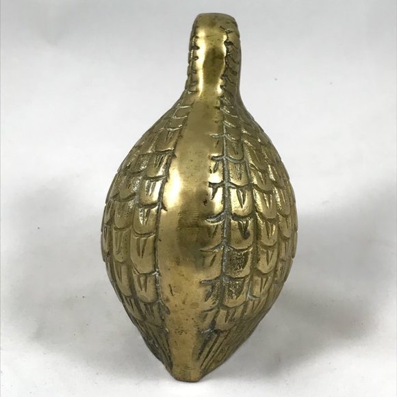 Vintage Brass Fancy Quail Grouse MidMod Game Bird - Picture 5 of 15